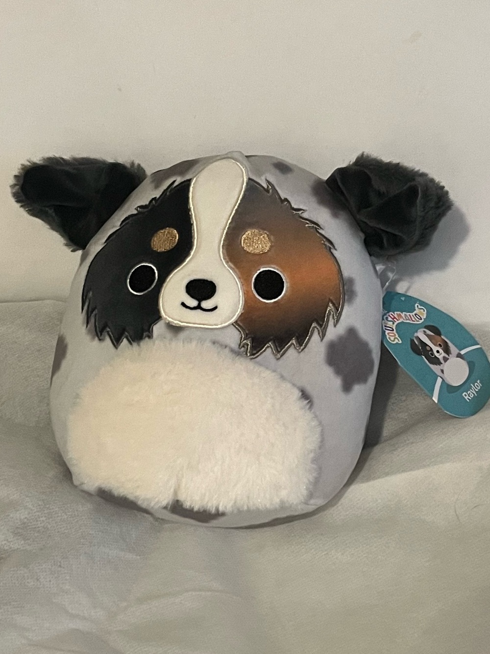 Squishmallows Raylor Gray and Black Spotted Plush